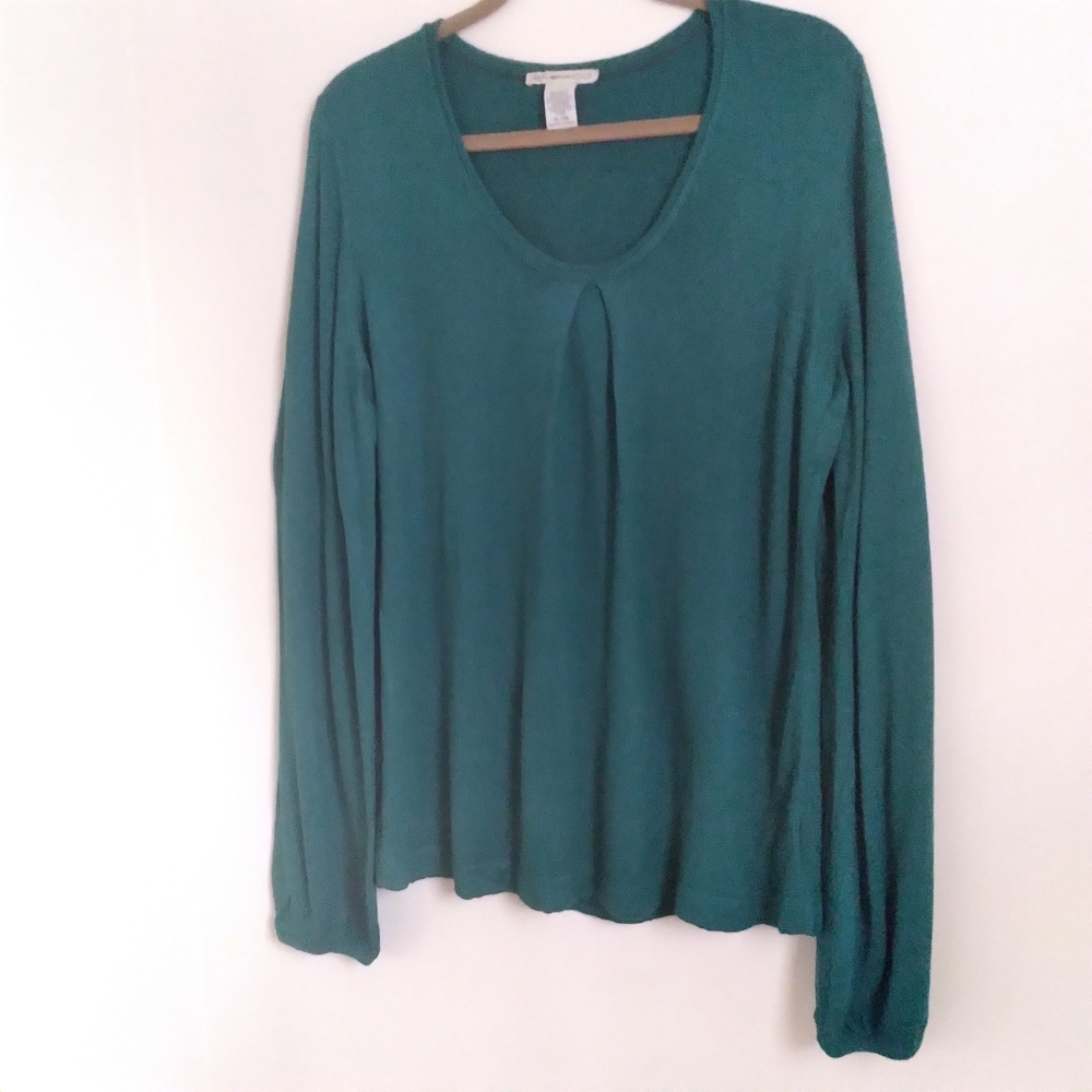 Exofficio Cashmere Blend Sweater Women's XL Long Sleeve Teal Green